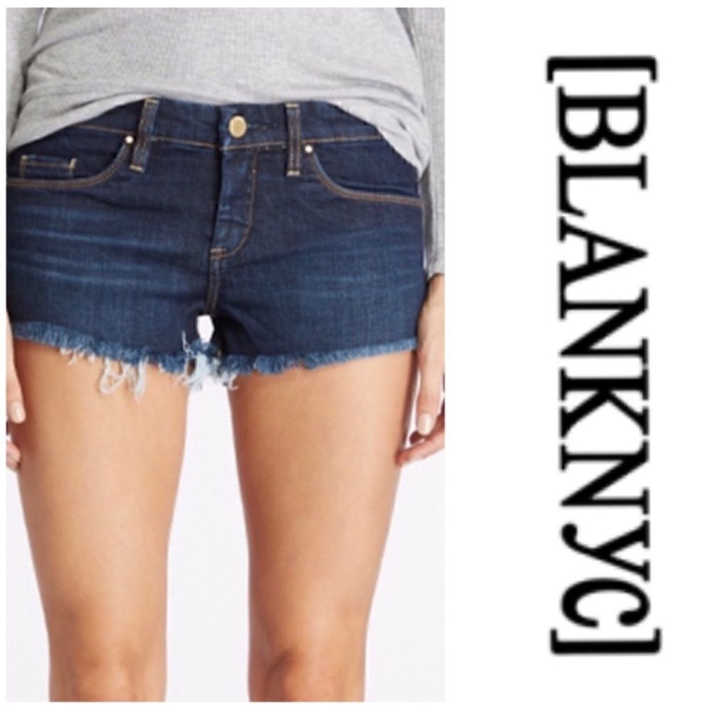 Blank NYC Little Queenie Denim Frayed Cut Off Shorts, Size 26